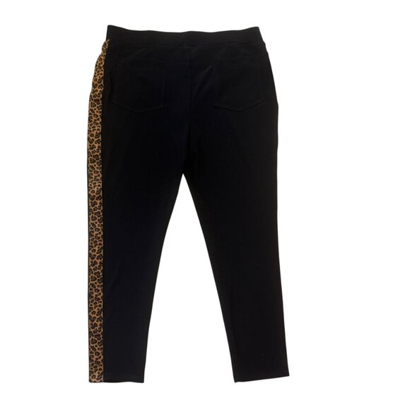 Joseph Ribkoff Leopard Print Black Pull On High Rise Pants Women's size 20 - Picture 9 of 9